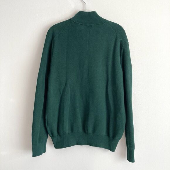 Polo Ralph Lauren Mens 1/4 Zip Green Sweater Size Large 100% Cotton Preppy - Picture 6 of 10